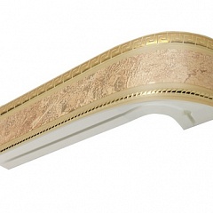 Карниз шинный, настенный  Баррэ с планкой 70 мм. и закруглениями, 3-рядный, Мокко (золото)