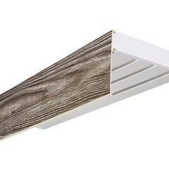 Карниз потолочный пластиковый Аллегро  с планкой 50 мм., 3-рядный, Коричневый