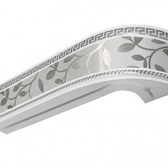 Карниз шинный, потолочный Баррэ с планкой 70 мм. и закруглениями, 2-рядный, Серый (серебро)