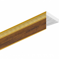 Карниз потолочный пластиковый Дариус с планкой 50 мм., 2-рядный, Бежевый