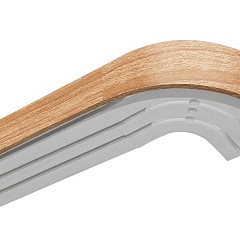 Карниз шинный, потолочный Алесто с планкой 50 мм. и закруглениями, 3-рядный, Дуб