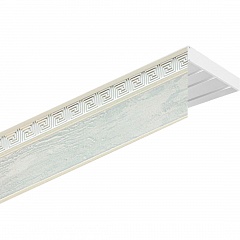 Карниз потолочный пластиковый Дариус с планкой 50 мм., 2-рядный, Хром