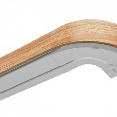 Карниз шинный, потолочный Алесто с планкой 50 мм. и закруглениями, 2-рядный, Дуб