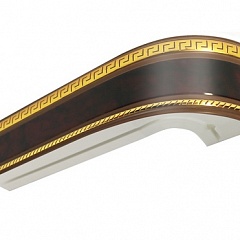 Карниз шинный, потолочный Баррэ с планкой 70 мм. и закруглениями, 2-рядный, Венге (золото)