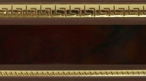 Карниз шинный, потолочный Баррэ с планкой 70 мм. и закруглениями, 2-рядный, Венге (золото) 2