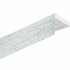 Карниз потолочный пластиковый Лимма с планкой 65 мм., 3-рядный, Серебро
