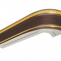 Карниз шинный, потолочный Баррэ с планкой 70 мм. и закруглениями, 2-рядный, Коричневый (золото)