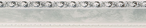 Карниз потолочный пластиковый Кембрия с планкой 65 мм., 3-рядный, Хром 2
