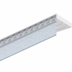 Карниз потолочный пластиковый Дариус с планкой 50 мм., 2-рядный, Серебро