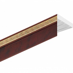 Карниз потолочный пластиковый Дариус с планкой 50 мм., 2-рядный, Вишня
