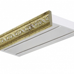 Карниз багетный, потолочный Кассия, с планкой 30 мм., 2-рядный, Коричневый (золото)