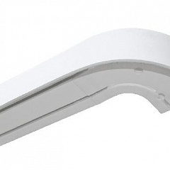Карниз шинный, настенный Алесто с планкой 50 мм. и закруглениями, 2-рядный, Белый