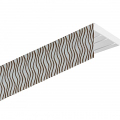 Карниз настенный пластиковый Баллетто с планкой 65 мм., 3-рядный, Серебро