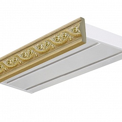 Карниз багетный, потолочный Кассия, с планкой 30 мм., 2-рядный, Бежевый (золото)