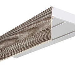 Карниз потолочный пластиковый Каденция с планкой 70 мм., 2-рядный, Коричневый