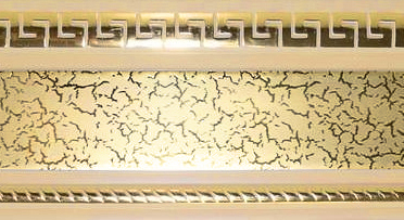 Карниз шинный, настенный Баррэ с планкой 70 мм. и закруглениями, 2-рядный, Бежевый (золото) 2