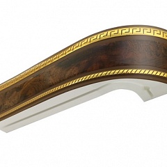 Карниз шинный, настенный Баррэ с планкой 70 мм. и закруглениями, 2-рядный, Мрамор (золото)