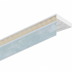 Карниз потолочный пластиковый Дариус с планкой 50 мм., 3-рядный, Белый мрамор