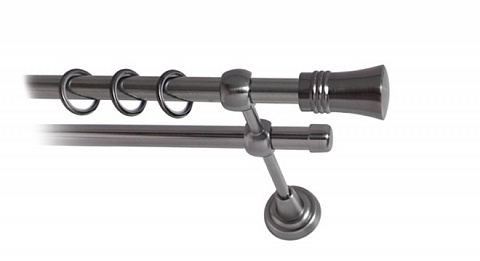Карниз металлический Консорт, 2-рядный, 16 мм., труба гладкая, Антрацит 5