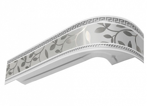Карниз шинный, настенный Баррэ с планкой 70 мм. и закруглениями, 2-рядный, Серый (серебро) 1