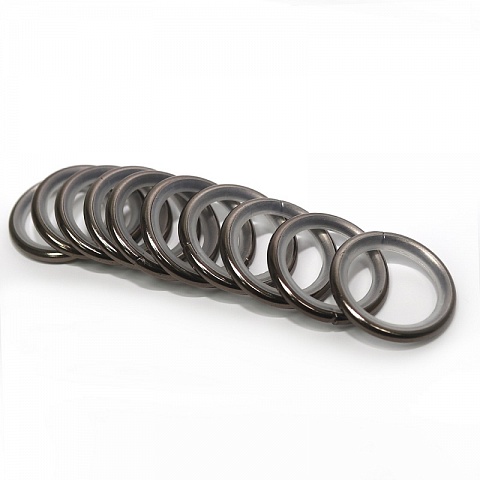 Кольца металлические с крючками для металлического карниза 25 мм., Коньяк 1