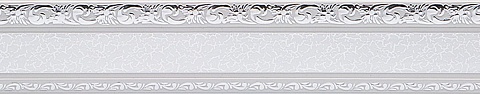 Карниз потолочный пластиковый Кембрия с планкой 65 мм., 3-рядный, Серебро 2