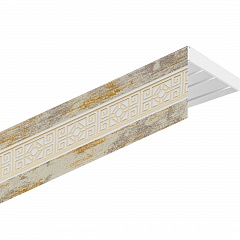 Карниз потолочный пластиковый Лорус с планкой 65 мм., 3-рядный, Кракэ