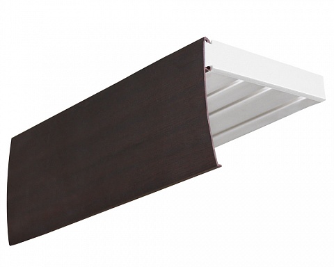 Карниз потолочный пластиковый Аллегро с планкой 50 мм., 3-рядный, Венге 1