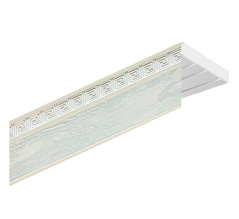 Карниз потолочный пластиковый Дариус с планкой 50 мм., 2-рядный, Хром 1