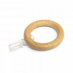 Кольца деревянные с крючками для круглого карниза Клавир, Бук