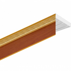 Карниз потолочный пластиковый Дариус с планкой 50 мм., 2-рядный, Груша