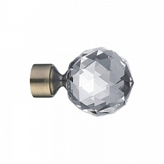 Наконечник Шар кристальный для металлического карниза Антарес 16 мм., Золото антик