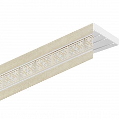 Карниз потолочный пластиковый Лорус с планкой 65 мм., 2-рядный, Слоновая кость