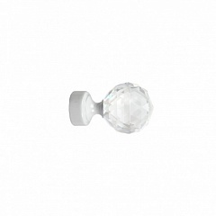 Наконечник Кристалл для металлического карниза Консорт 19 мм., Белый глянец