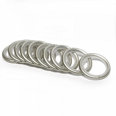 Кольца металлические с крючками для металлического карниза 25 мм., Матовый никель