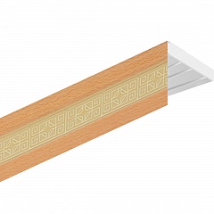 Карниз потолочный пластиковый Лорус с планкой 65 мм., 3-рядный, Бук