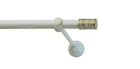 Карниз металлический Консорт, 1-рядный, 16 мм., труба гладкая, Белое золото 7
