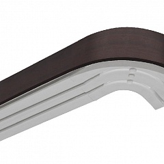Карниз шинный, потолочный Алесто с планкой 50 мм. и закруглениями, 3-рядный, Венге