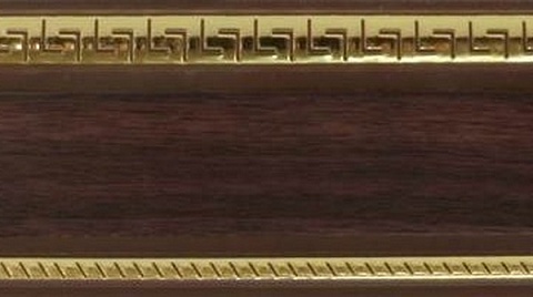 Карниз шинный, настенный Баррэ с планкой 70 мм. и закруглениями, 2-рядный, Коричневый (золото) 2