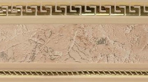 Карниз шинный, потолочный  Баррэ с планкой 70 мм. и закруглениями, 3-рядный, Мокко (золото) 2