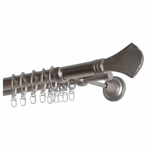 Карниз металлический Октавиа 28, 2-рядный, 28 мм., труба гладкая, Сатин 1