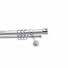 Карниз металлический Консорт, 2-рядный, 19 мм., труба гладкая, Хром