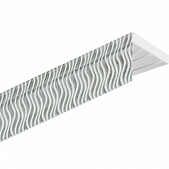 Карниз настенный пластиковый Баллетто с планкой 65 мм., 3-рядный, Серый