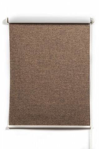 Рулонные шторы Натур, рогожка меланж коричневые 2