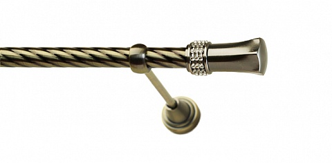 Карниз металлический Консорт, 1-рядный, 25 мм., труба витая, Антик 8