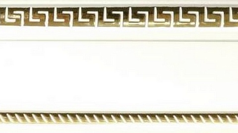 Карниз шинный, потолочный Баррэ с планкой 70 мм. и закруглениями, 2-рядный, Белый (золото) 2