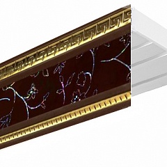 Карниз потолочный пластиковый Алфеус с планкой 70 мм., 3-рядный, Бордо (золото)