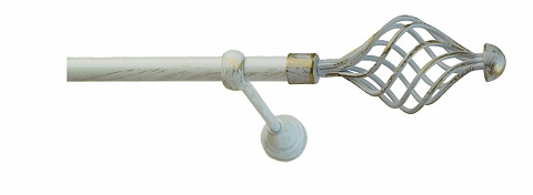 Карниз металлический Консорт, 1-рядный, 25 мм., труба гладкая, Белое золото 7