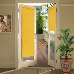Рулонные шторы на балконную дверь Кано, Желтая