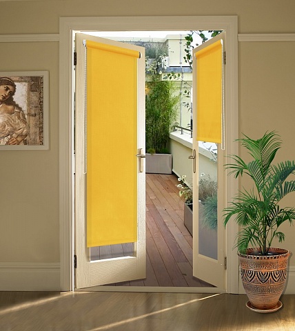 Рулонные шторы на балконную дверь Кано, Желтая 1